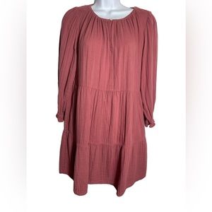 VELVET dress by Graham and Spencer cute‎ pink cotton gauze tired dress 🩷🩷